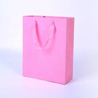 Custom Luxury Printed Pink Packaging Commercial Gift Bags,Boutique Shopping Paper Bag