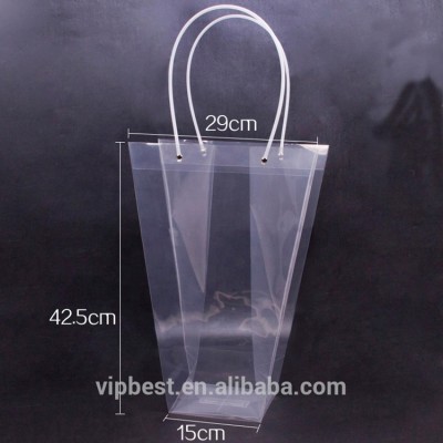 Custom Clear Plastic PP Trapezidal Rectangular Flower Package Bags